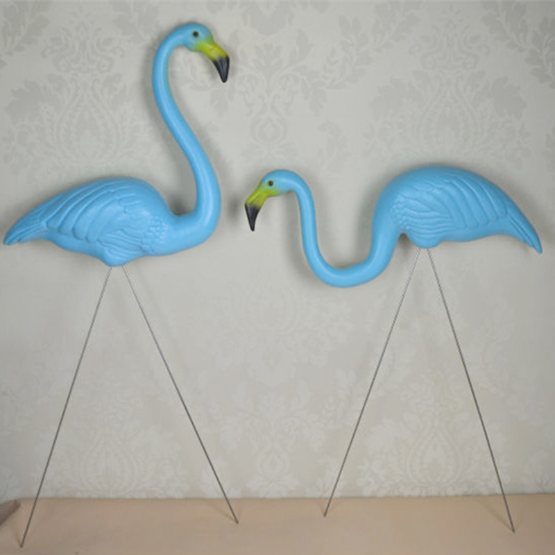 Simulering Plast Blå Flamingo Birds Trädgårdsskötsel Animal Dekorationer Utomhusförsörjning