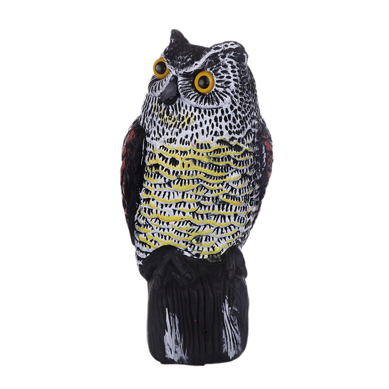 Stor Fake Solar Power Plastic Owl Decoy Statue Garden Scarecrow Scarer